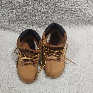 Timberland Kids Brown Boots with Yellow Laces